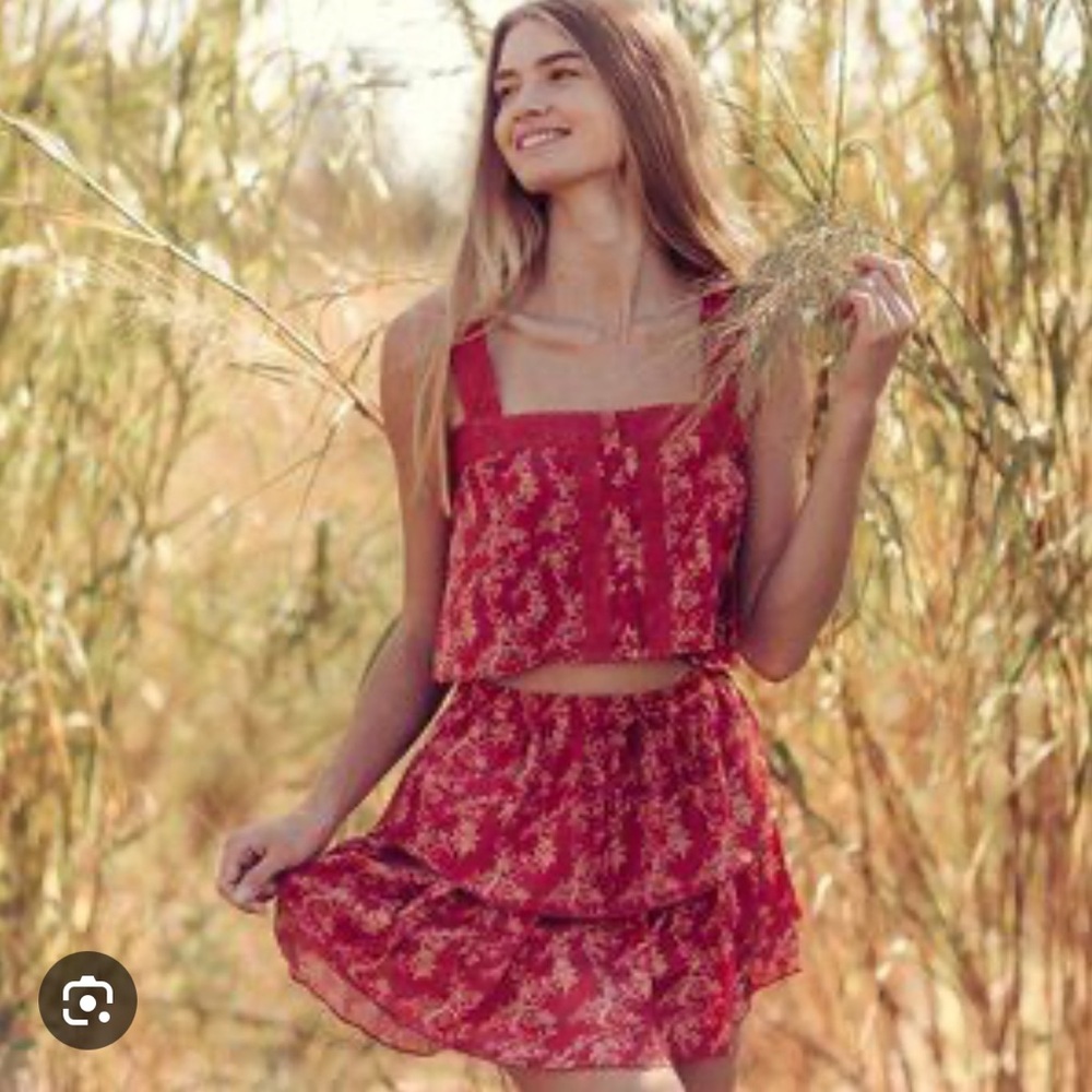 Krewe Du Q Red Floral Mini Dress